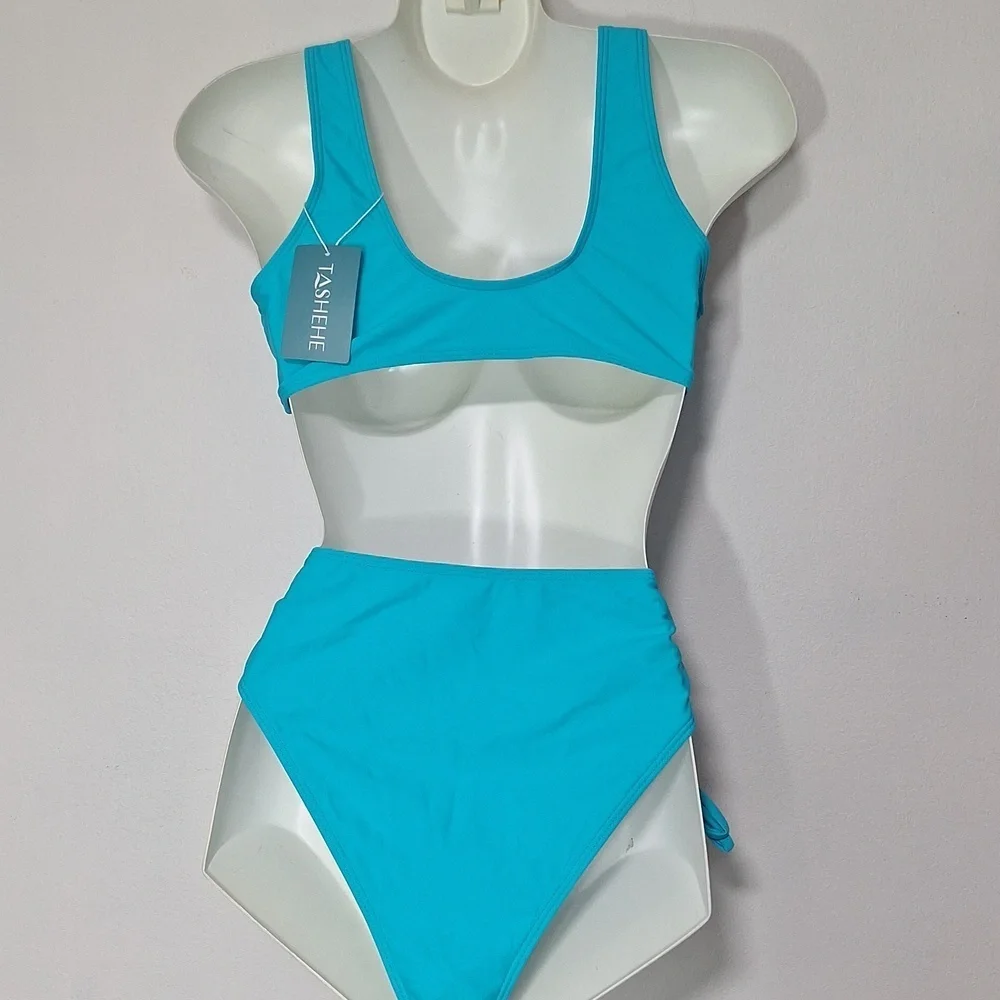 Tashehe Turquoise Tank Bikini Set Swim